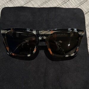 Burberry Patterned Sunglasses with Black and Orange Accents